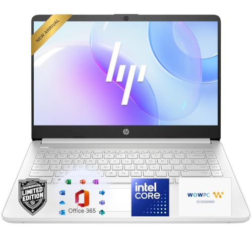 Image of HP 14 Essential Laptop Computer, 4GB RAM, 128GB SSD, Intel N150 CPU, Thin, Portable Design, Long Battery Life, Windows 11 with Microsoft 365