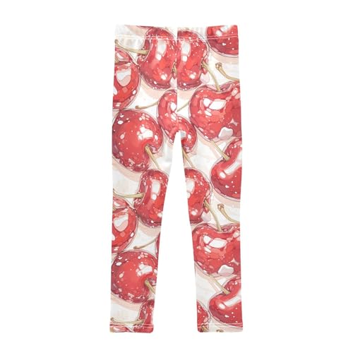 KLL Red Cherry Girls Cotton Pants Comfortable High Waisted Sweatpants Gym2
