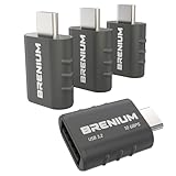 Brenium USB C to USB Adapter 4-Pack, USB 3.2, 10Gbps, Type C Male to A Female, Compatible with Apple MacBook, Microsoft Surface, Dell (USB-A to USB-C)