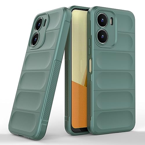 Image of Amazon Basics Back Case Cover for Vivo Y16 (Silicone Dark Green)