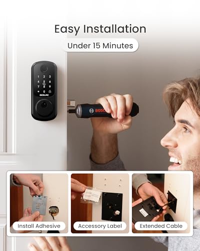 Image of DESLOC Smart Lock B200 WiFi Version, Fingerprint Keyless Entry Door Lock, App Remote Control, Smart Locks for Front Door, WiFi Deadbolt Smart Lock, Emergency Power Port,12 Months Battery, Auto Lock