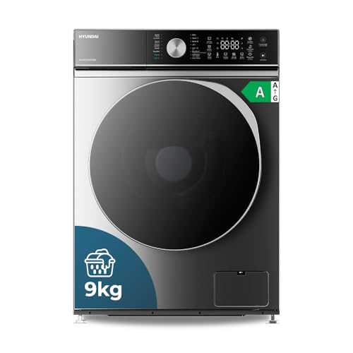 Hyundai Lavadora 9Kg Carga Frontal Inox HL9401AIDVBX. 1400rpm, Motor Inverter, 16 Programas, Función Stop&Go, Clase de Eficiencia Energética A