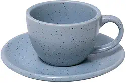 Mimo Style, Jogo 6 Xícaras de Café Cerâmica Cinza Marmorizado