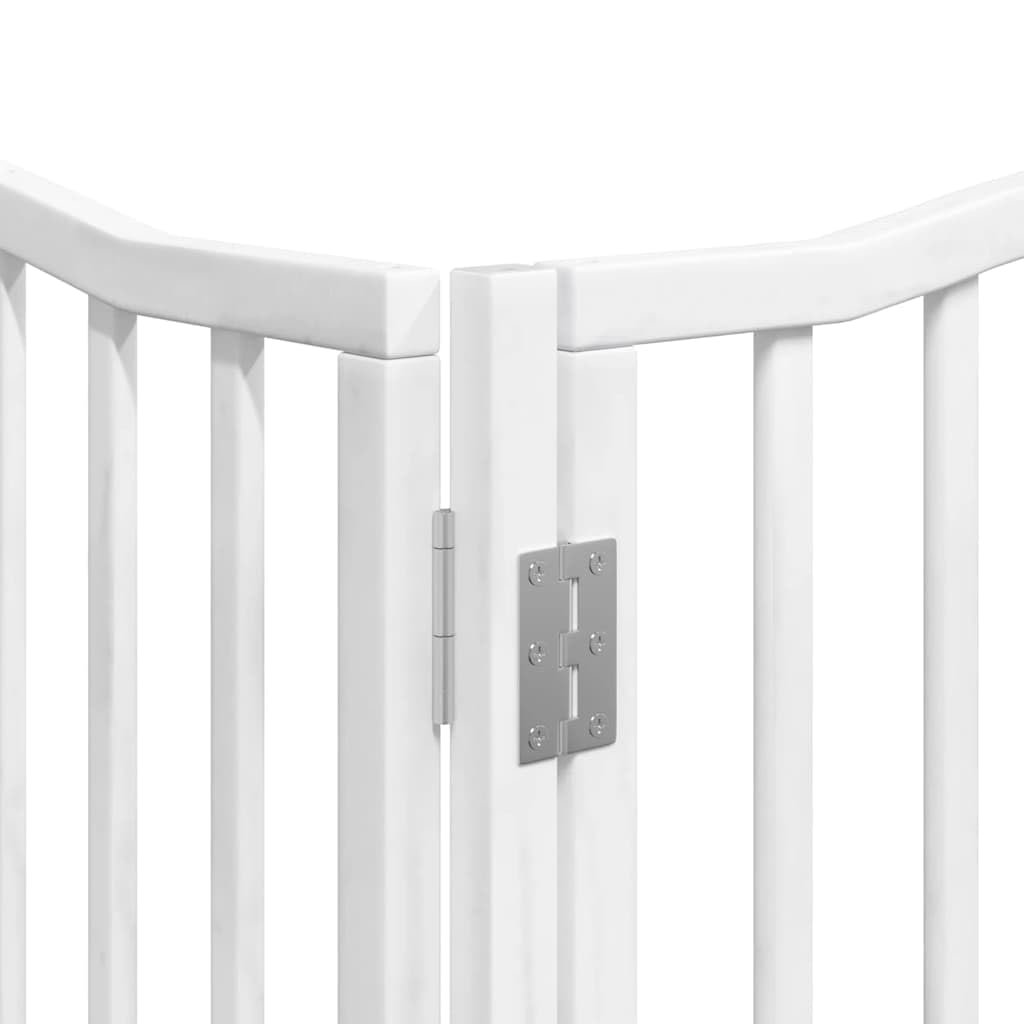 vidaXL Puerta de Perros Plegable 10 Paneles Madera álamo Blanca 800 cm