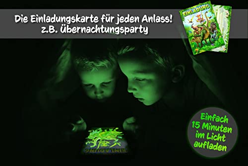 Lot de 12 cartes d'invitation + enveloppes pour anniversaire d'enfant et fête - Les cartes lumineuses de nuit au design… - Image 6