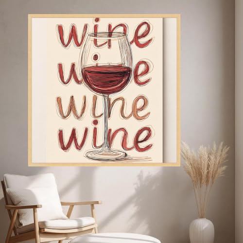 Tableau sur toile verre de vin rouge et impression d'art cuisine