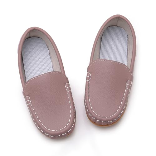 Image of RVROVIC Kids Girls Boys Slip-on Loafers Oxford PU Leather Flats Shoes(Toddler /Little Kid)