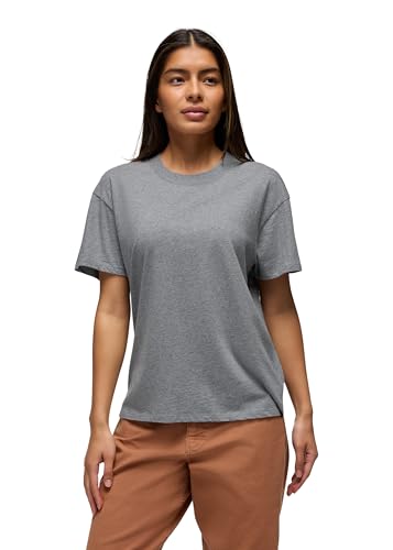 prAna Womens Everyday Short Sleeve Tee, Medium Heather Grey, XX-Large