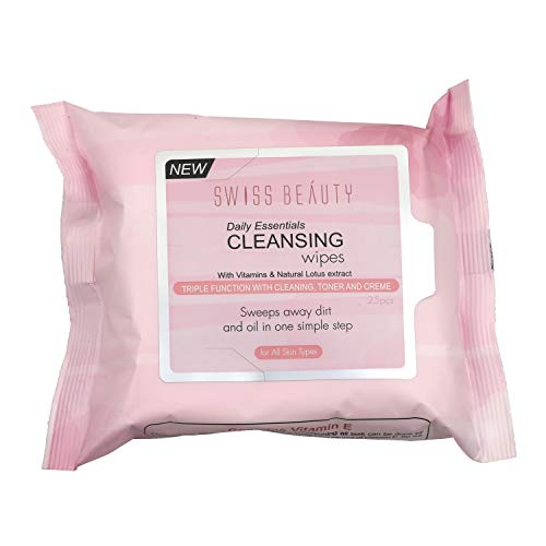 Swiss Beauty Daily Essentials Makeup Remover Cleansing Wet Wipes Shade- Green 25 Pcs