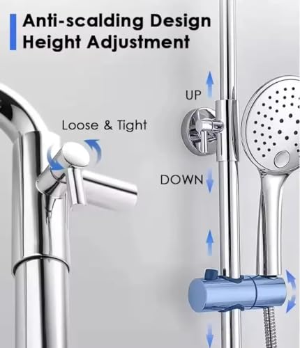 Image of X-XONIER Luxury Shower System, 3-in-1, Dazzling Large Overhead RainFall and 3 Way Multifunction Hand Held shower, Hot and Cold Mixer set, Mixer Tub Spout, (silver)