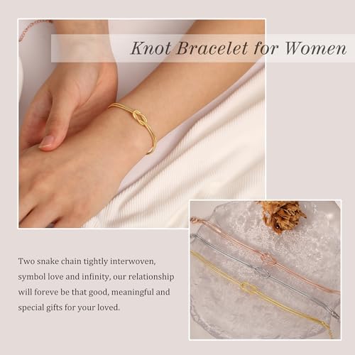 Image of Gold Bracelets for Women Teen Girl Gifts Infinity Knot Bracelet Gifts for Daughter Granddaughter Wife Birthday Gift Ideas Anniversary Valentines Mothers Day Christmas Jewelry