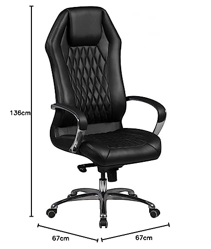 Bürostuhl aus echtem Leder von FineBuy mit ergonomischem Design