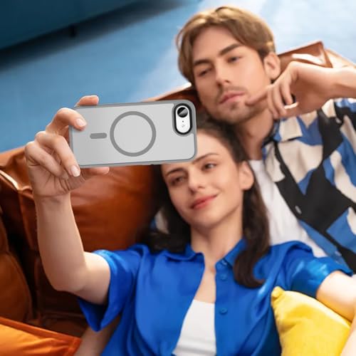 Coque iPhone 17e et 16e antichoc grise semi-transparente avec protection écran