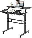 Sogesfurniture Bureau de bureau à la maison avec siège et assise, noir BHCA-101-2BK-N