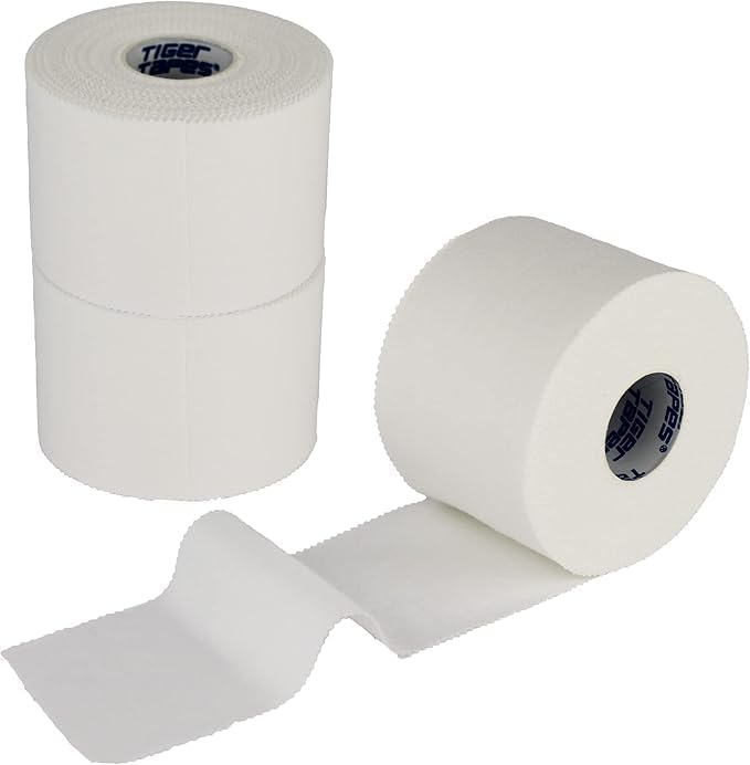 TIGERTAPES Zinc Oxide Tape - 3 Rolls - 5cm x 13.7m | White Sports Strapping Tape for Ankles, Shoulders, Knees and Hands | Blister Prevention & Joint Support for Rugby, Football, Boxing & Cricket