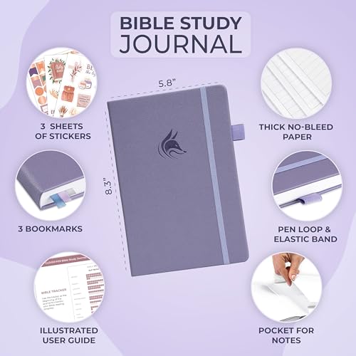 Image of Clever Fox Bible Study Journal - Church Notes Notebook - Note Taking & Journaling Kit - Faith Based Religious Gifts & Accessories (Lavender)