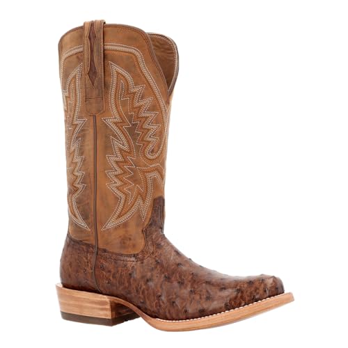 Durango® Men's PRCA Collection Full-Quill Ostrich Western Boot, Kango Tobacco And Rust, Size 11(M)2