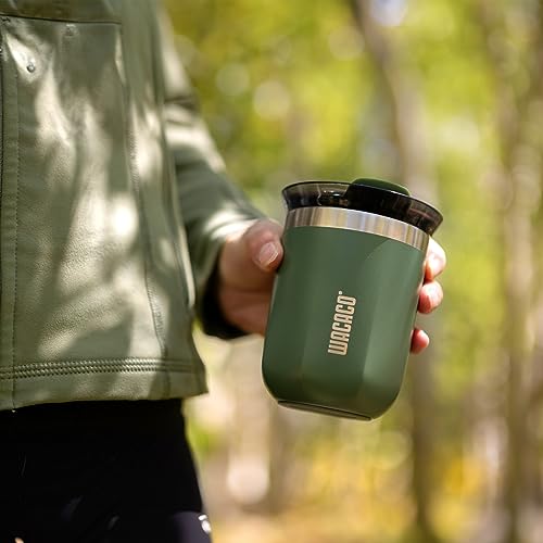 WACACO Octaroma Classico Vacuum Insulated Coffee Mug, Double-Wall Stainless Steel Travel Tumbler with Drinking Lid - Image 4
