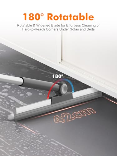 Ibergrif M34103 Wasserschieber Bodenabzieher, 42 cm mit Stiel 113cm Abzieher Boden, Dusche Wasser Wischer, Dusche Fensterabzieher für Boden, Dusche, Fliesen, Küche, Hof, Garten