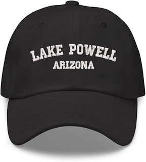 9B- Lake Powell Arizona embroidered cotton baseball black cap hat