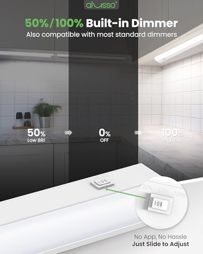 Image of ALUSSO Plug-in 120V Under Cabinet Lighting 24 Inch Counter Kitchen Closet