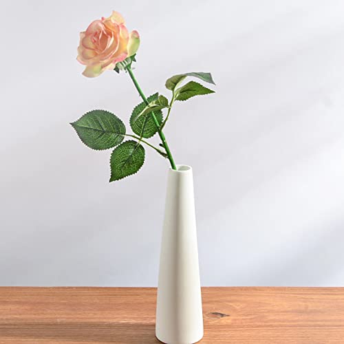 Bamboopack White Ceramic Bud Vase Tall Conic Flower Small Buds Vases Single Stem Vase Home Decorative Floral Centerpiece for Flower and Office Bud Home Wedding Decor - Image 3
