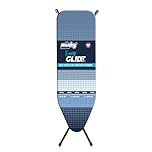 Minky EasyGlide Ironing Board, 110 x 35 cm Ironing Board, Lightweight & Compact, Adjustable Height Up To 86cm, Sturdy 4-Leg Design With Non-Slip Feet, Made in The UK