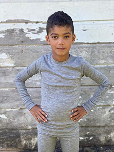 Pure Merino Wool Kids Thermal Top. Base Layer Underwear Black 5 Yrs #TOP2