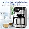 MEDION Macchina da caffè con caraffa termica e timer (8 tazze, 1,2 L, 900 W, 3 livelli, funzione mantenimento caldo, antigoccia, display, MD18458) acciaio inox