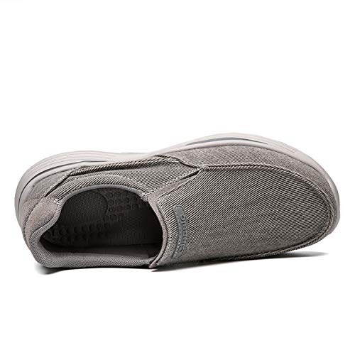 JAMONWU Mens Slip On Shoes Cloth Shoes Casual Loafers Walking Shoes Lightweight Outdoor Shoes (10.5 US,A_Grey)4