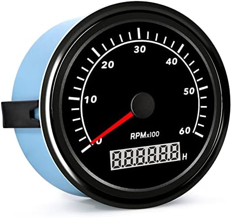 KGOB 85mm 6000RPM Tachometer for Auto Motorcycle Marine Yacht Vehicle with Red Backlight Tacho Gauge 9-32V