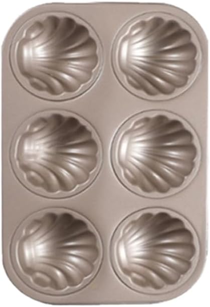 Madeleine Cake Mould,Shell Shape Cake Pan,Mini Muffin Pan,6 Cavities Muffin Pan,Carbon Steel Cake Mould,Nonstick Cake Pan for Kitchen