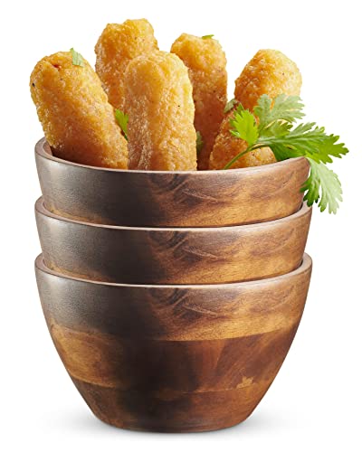 Table Concept Bowl Set, Premium Acacia Wood Bowls, Food Prep, Dip Bowls, Candy Dish Bowl, Home Decor, Housewarming Gifts - 4", Set Of 3 #TOP8