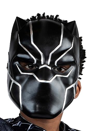 Jazwares Black Panther Kid's Superhero Costume Half Mask - Wakanda's Warrior Hero