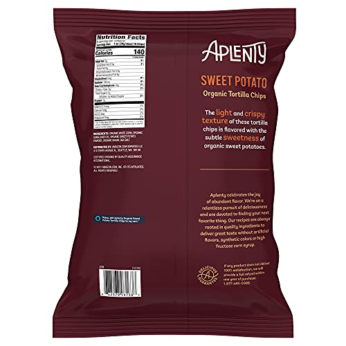 Aplenty Organic Sweet Potato Tortilla Chips, 8 Oz #TOP1