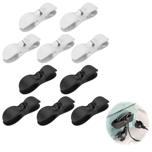 Jetstream 10 Pièces Organisateur de Cables, Attache Cable Adhésif, Organisateur De Câbles Électriques De Cuisine, pour Cuiseur à riz, Mélangeur, Cafetière, Appareils de Cuisine, Equipements de Bureau