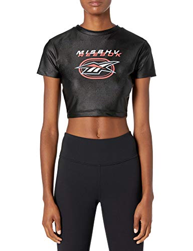 T-shirt court Reebok noir en taille 2XS vêtement de sport minimaliste
