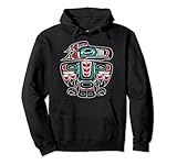 Northwest Coast Totem Pole Art - Eagle - Native Bird Pullover Hoodie