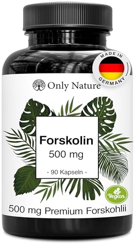 Forskolin 500 mg 90 Kapseln Pflanzliche Unterstützung Hochdosiert mit 20% Forskolin Vegan Made in Germany & laborgeprüft - Forskolin hochdosiert Blase