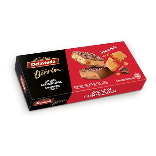 Delaviuda, Turrón de Chocolate con Leche y Galleta Caramelizada, Praliné