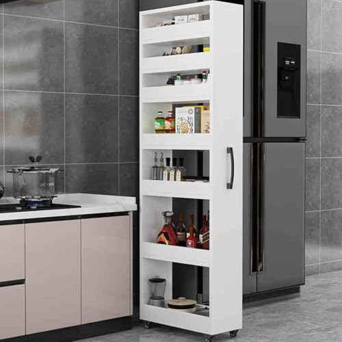 HARELA Armario de Almacenamiento de Pie, Armario de Almacenamiento para baño, Organizador de Almacenamiento multifunción para Cocina, para baño, Cocina, lavandería(White)