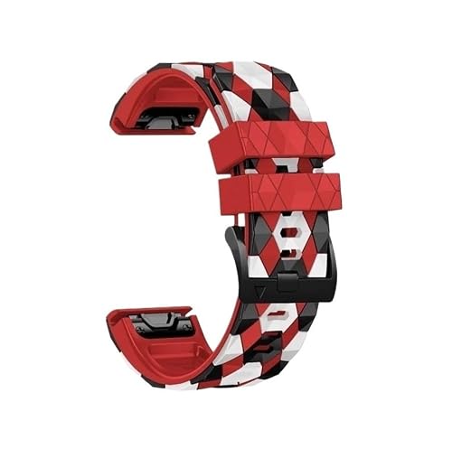 26 22mm Quickfit�V���J�Q���x���g�ɓK������Garmin Fenix 7 7X 6X Pro 5X 5 Plus/Epix Gen 2/Instinct 2 955 965(Red,26mm)