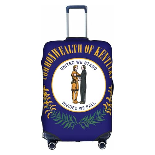 NBAGHPQ Kentucky State Flag Print Universale Elegante Valigie Copertura Elastica Lavabile Anti Graffio Protezione Bagagli, bianco, S
