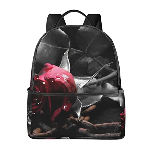 Sac à dos gothique imprimé roses noires BAFAFA multifonction