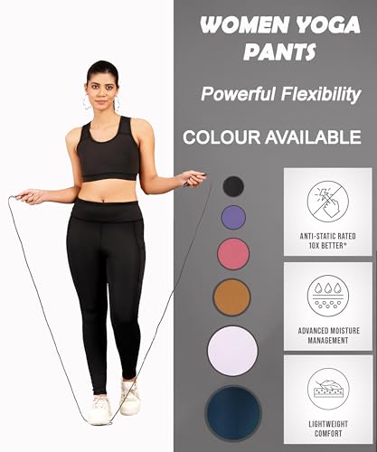 Image of NEVER LOSE Thick High Waist Yoga Pants with Pockets, Tummy Control Workout Running Yoga Leggings for Women