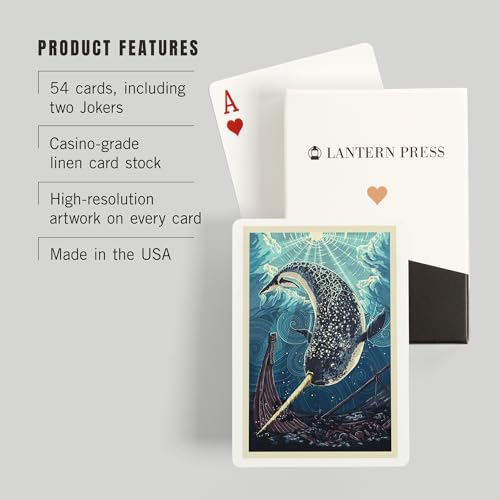 Narwhal, Letterpress, 52 cartas de póker para adultos miniatura 3