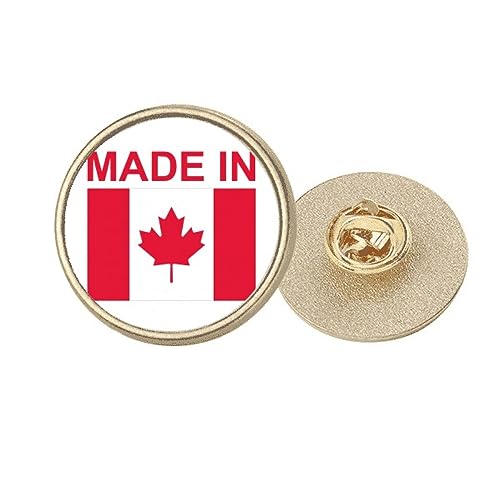 Broche Canada love ronde en métal doré taille M pour vêtement