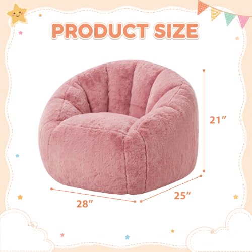 Image of HUGHEAVEN Kids Bean Bag Chair, Small Memory Foam Sofa, Ages 3+