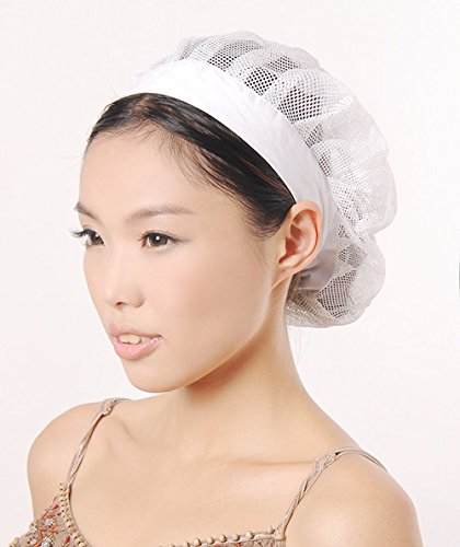 2 unisex DDlin restaurant kitchen hair net Hair Control Cap (white)