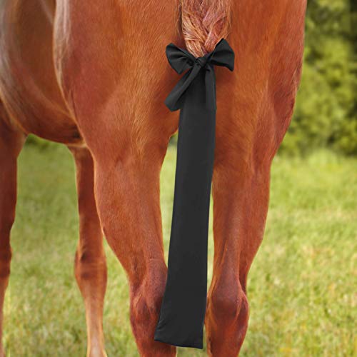 Harrison Howard Stretchy Tail Bag Breathable Horse Tail Guard Slip on Design Protect Horse Tail 2 Strand Closure Straps Keep Tail Clean & Protected 22 L Length Makes Grooming Easy-Classic Black